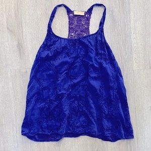 LANGUAGE Silk Embroidered Top